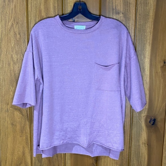 Altar'd State: Oversized Roca Front Pocket‎ Short Sleeve Pink Tee T-Shirt Top - Picture 8 of 8